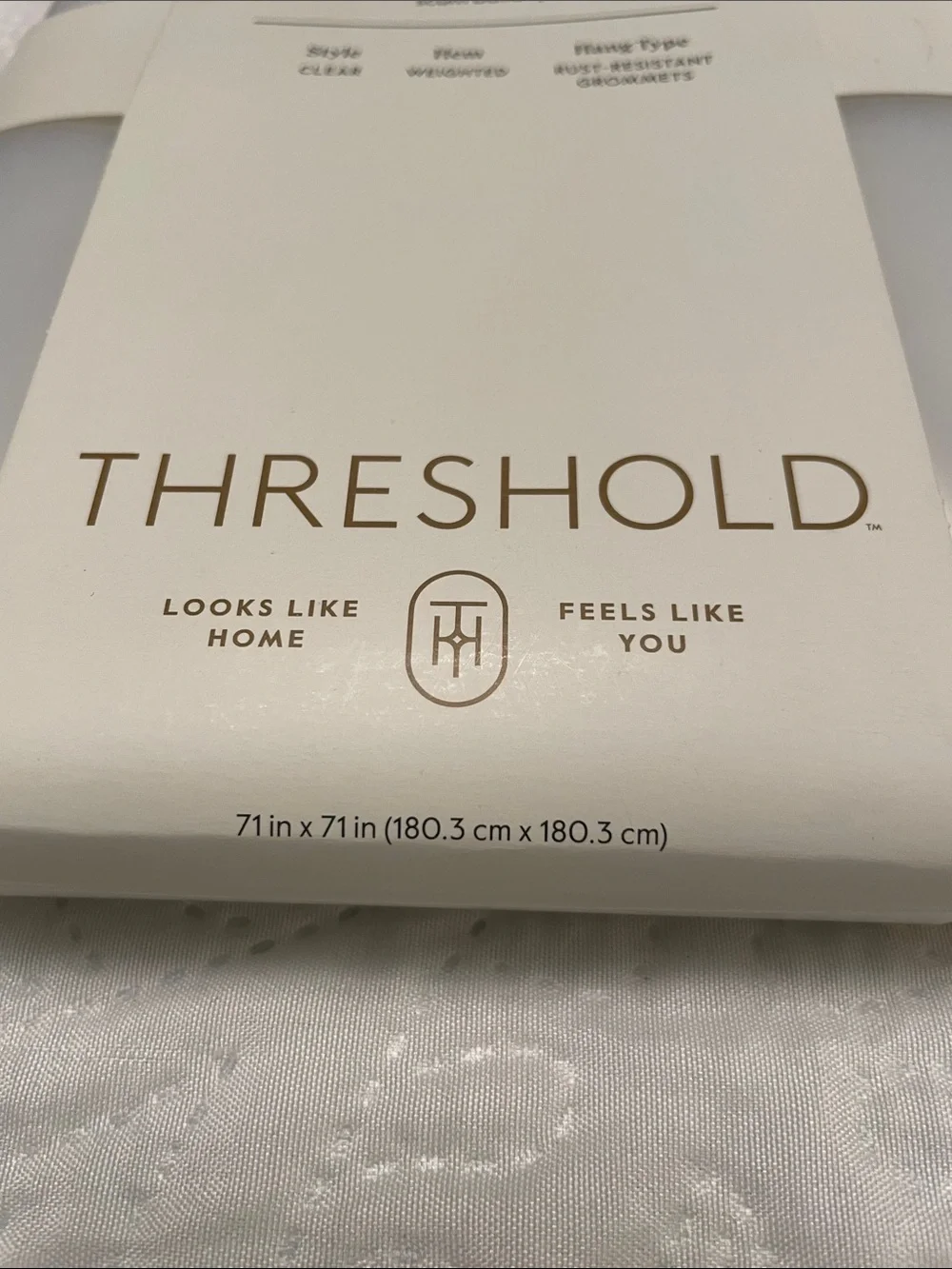 NWT THRESHOLD Clear Shower Liner Shower Curtain